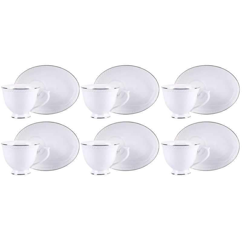 Sada šálok 6+6 Dominica 220ml porcelán
