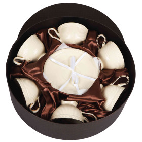 Sada šálok 6+6 Hillary 220ml porcelán