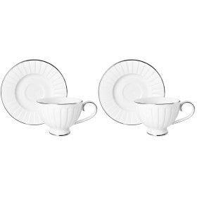 Sada šálok 2+2 Lizbona Silver 230ml porcelán