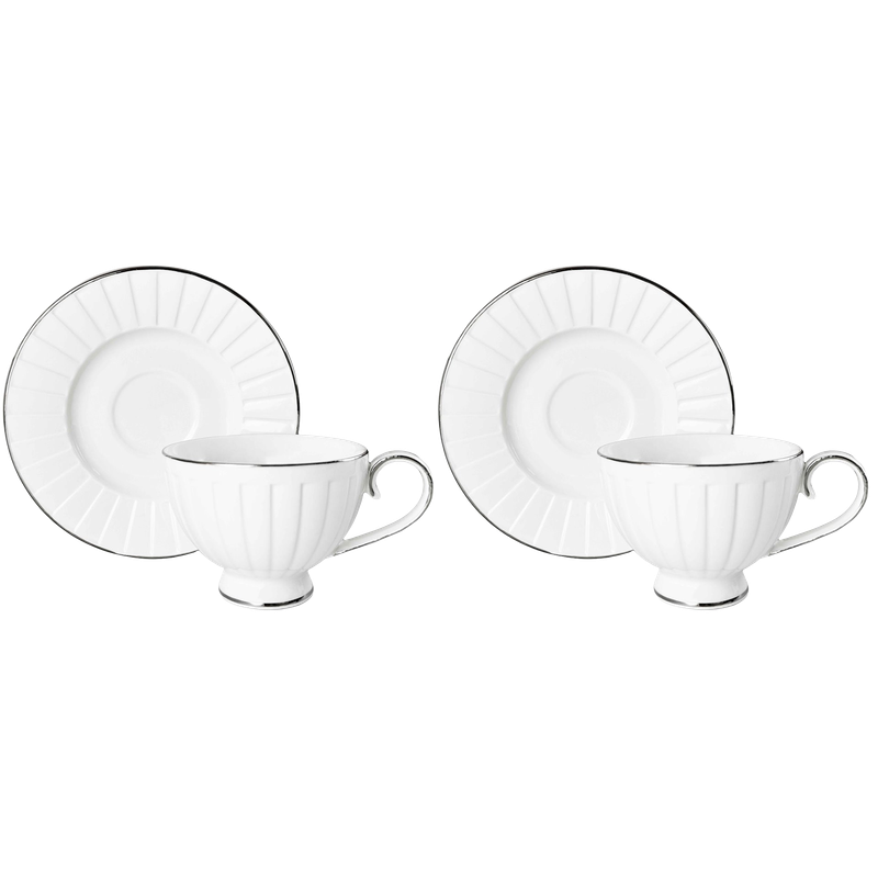 Sada šálok 2+2 Lizbona Silver 230ml porcelán