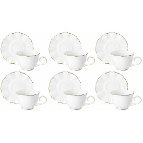 Sada šálok 6+6 Malaga 250ml porcelán