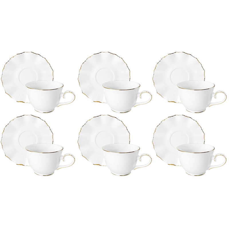 Sada šálok 6+6 Malaga 250ml porcelán