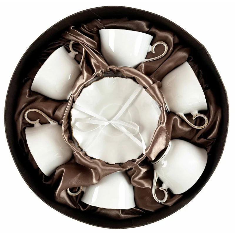 Sada šálok 6+6 Malaga 250ml porcelán