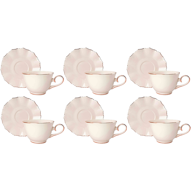 Sada šálok 6+6 Malaga Cream 250ml porcelán