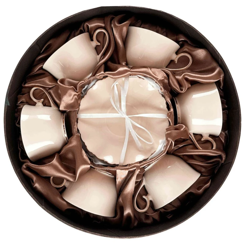 Sada šálok 6+6 Malaga Cream 250ml porcelán