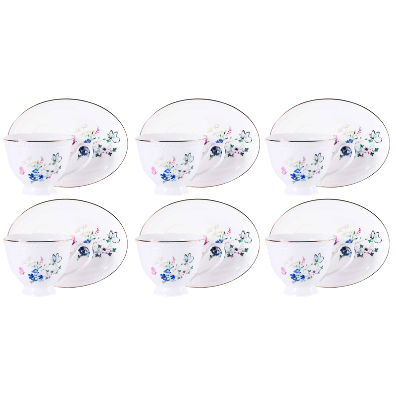 Sada šálok 6+6 Matilda 220ml porcelán