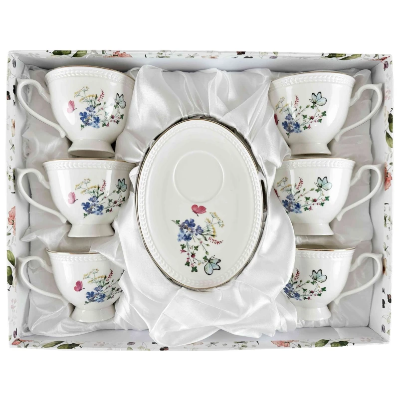 Sada šálok 6+6 Matilda 220ml porcelán