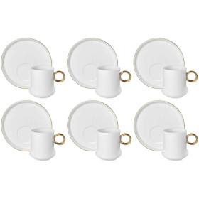 Sada šálok 6+6 mokka Neveda 100ml porcelán