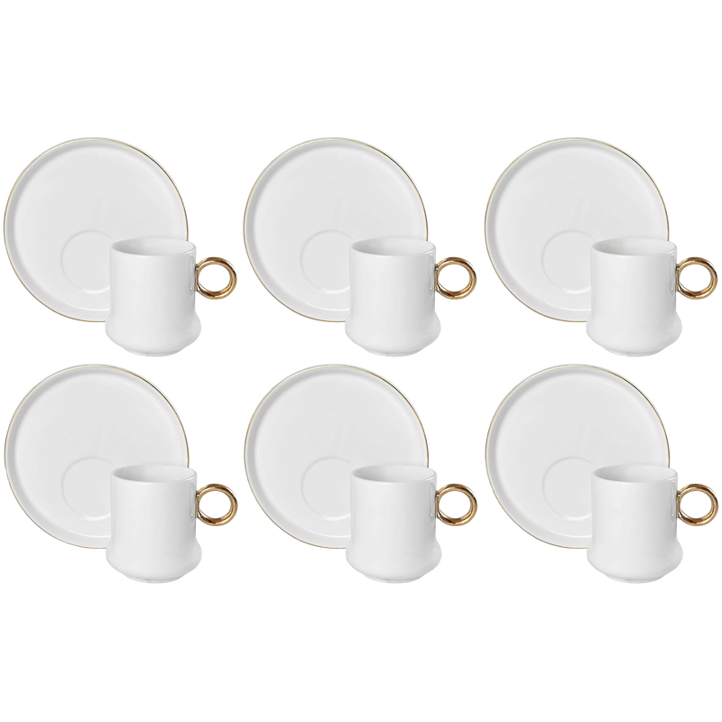 Sada šálok 6+6 mokka Neveda 100ml porcelán