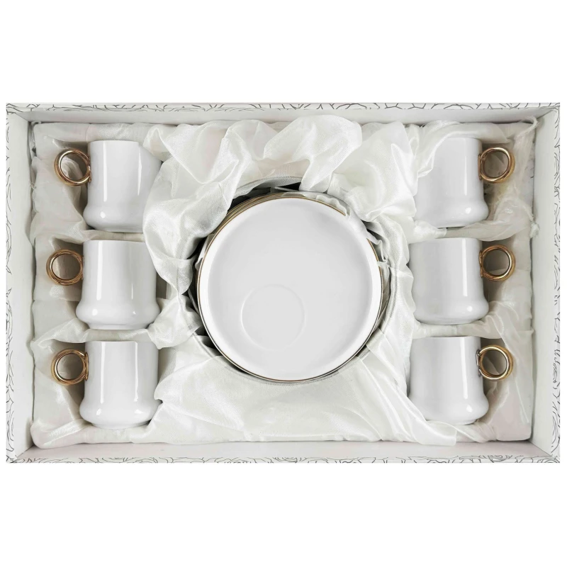 Sada šálok 6+6 mokka Neveda 100ml porcelán