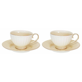 Sada šálok 2+2 Vanesa Cream 230ml porcelán