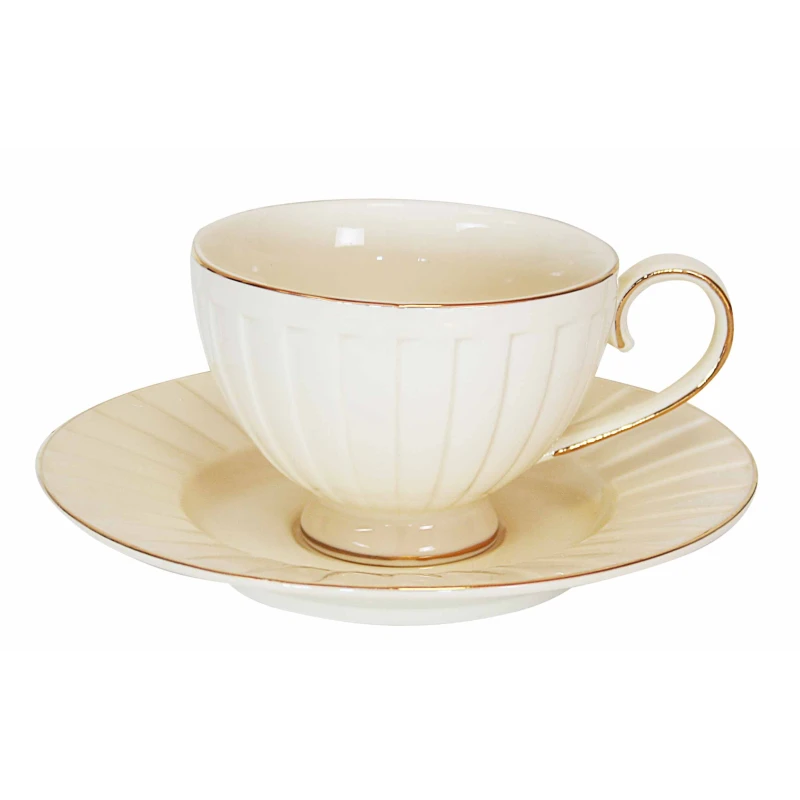 Sada šálok 6+6 Vanesa Cream 230ml porcelán