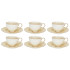 Sada šálok 6+6 Vanesa Cream 230ml porcelán