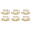 Sada šálok 6+6 Vanesa Cream 230ml porcelán