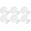 Sada šálok 6+6 Lizbona Silver 230ml porcelán