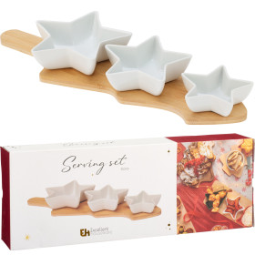 Servírovací set 3+1 Vianoce 42x14x1cm porcelán
