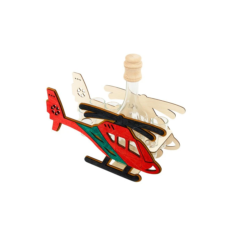 Fľaša s pohármi 6ks Helikoptéra 698